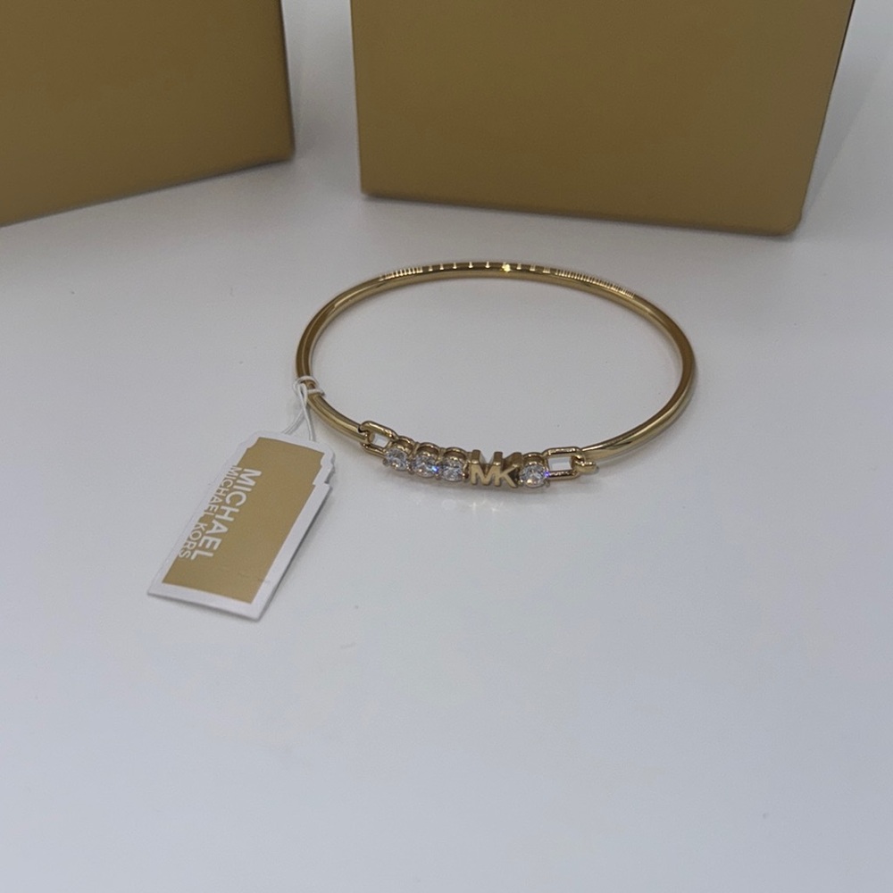NEW Michael Kors Gold Bracelet with clear stone Accents - Picture 4 of 5